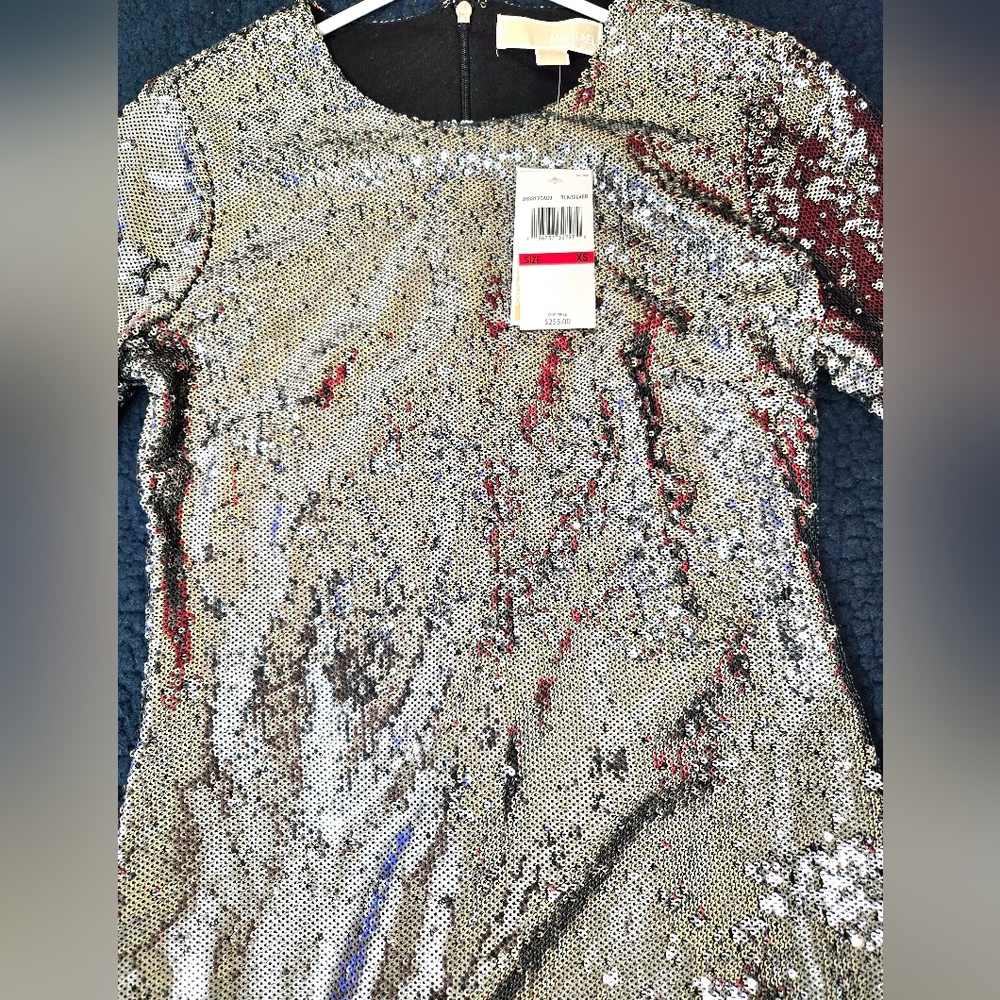 Michael Kors Silver Sequin Dress XS NWT